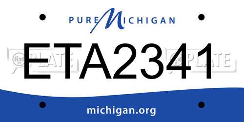 ETA2341 Michigan License Plate