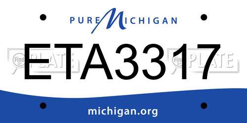 ETA3317 Michigan License Plate