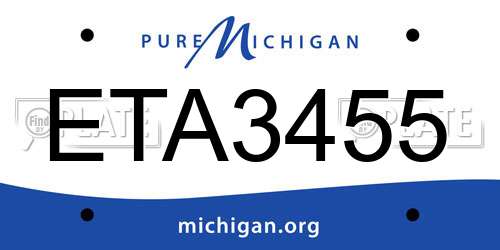 ETA3455 Michigan License Plate