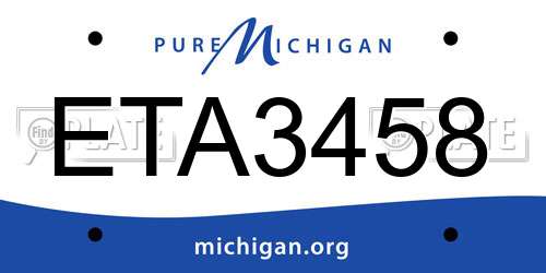 ETA3458 Michigan License Plate