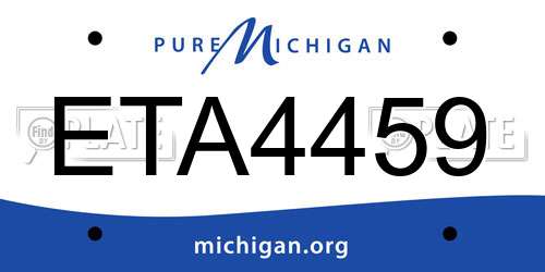 ETA4459 Michigan License Plate