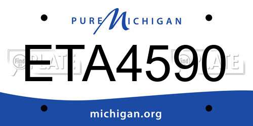 ETA4590 Michigan License Plate