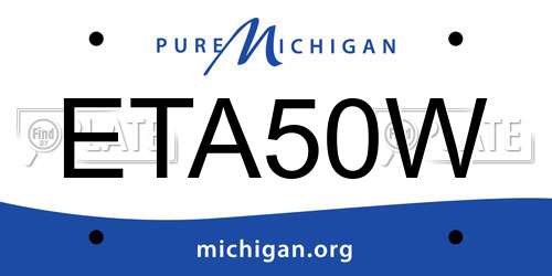 ETA50W Michigan License Plate