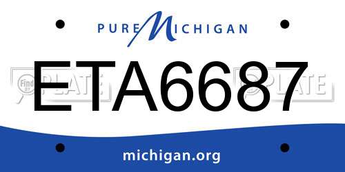 ETA6687 Michigan License Plate