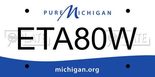 ETA80W Michigan License Plate