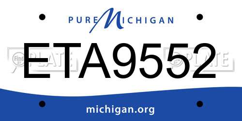 ETA9552 Michigan License Plate