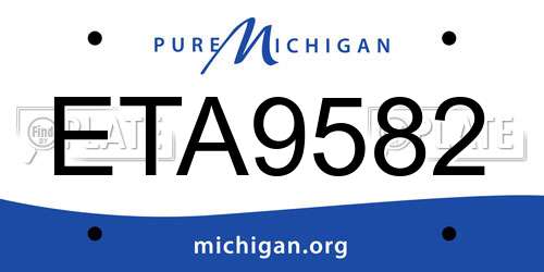 ETA9582 Michigan License Plate