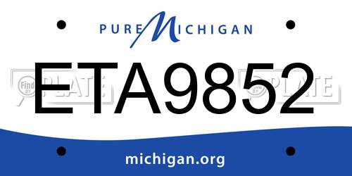 ETA9852 Michigan License Plate
