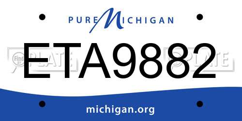 ETA9882 Michigan License Plate