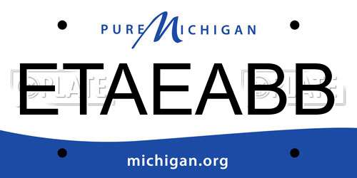 ETAEABB Michigan License Plate