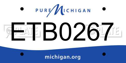 ETB0267 Michigan License Plate