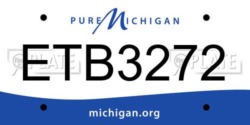 ETB3272 Michigan License Plate