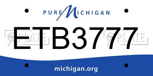 ETB3777 Michigan License Plate