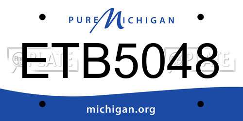 ETB5048 Michigan License Plate
