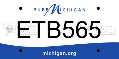 ETB565 Michigan License Plate