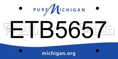 ETB5657 Michigan License Plate