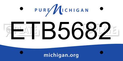 ETB5682 Michigan License Plate