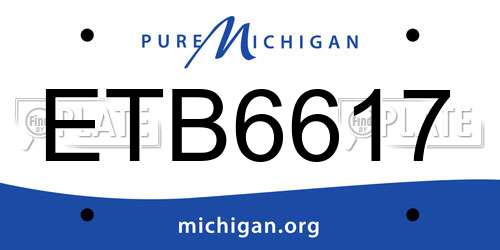 ETB6617 Michigan License Plate