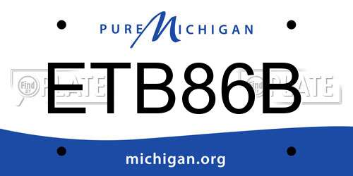ETB86B Michigan License Plate