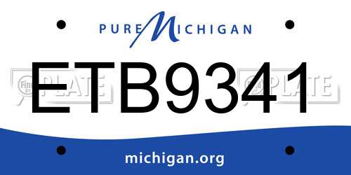 ETB9341 Michigan License Plate