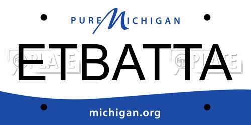 ETBATTA Michigan License Plate
