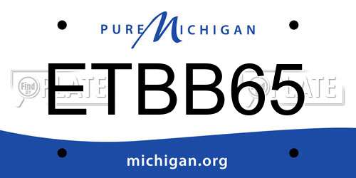 ETBB65 Michigan License Plate