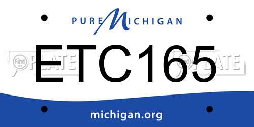 ETC165 Michigan License Plate
