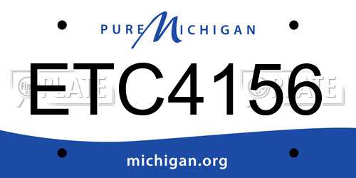 ETC4156 Michigan License Plate