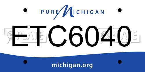 ETC6040 Michigan License Plate