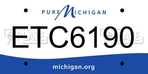 ETC6190 Michigan License Plate