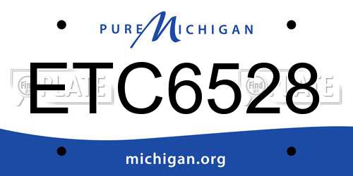 ETC6528 Michigan License Plate