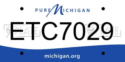 ETC7029 Michigan License Plate