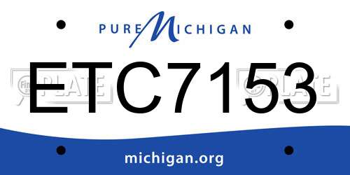 ETC7153 Michigan License Plate