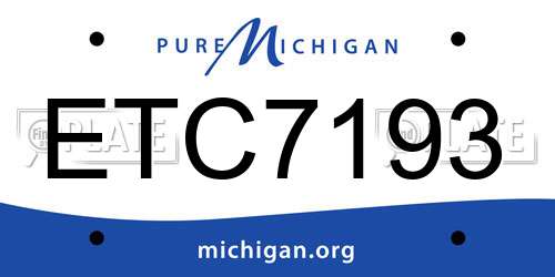 ETC7193 Michigan License Plate