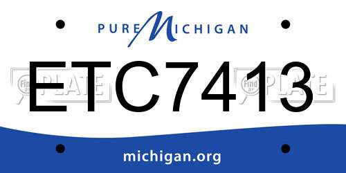 ETC7413 Michigan License Plate