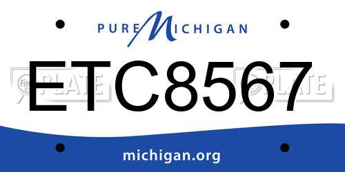 ETC8567 Michigan License Plate