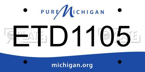 ETD1105 Michigan License Plate
