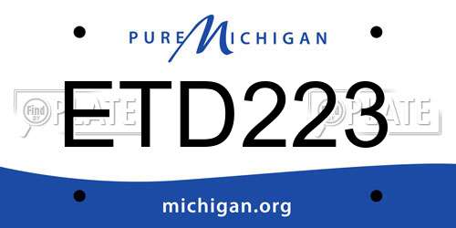 ETD223 Michigan License Plate