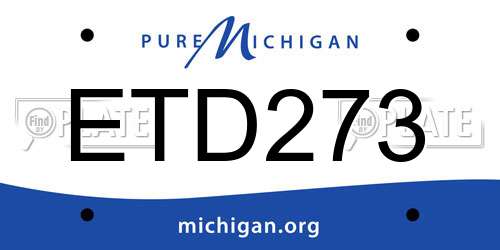 ETD273 Michigan License Plate