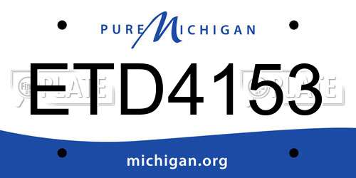 ETD4153 Michigan License Plate