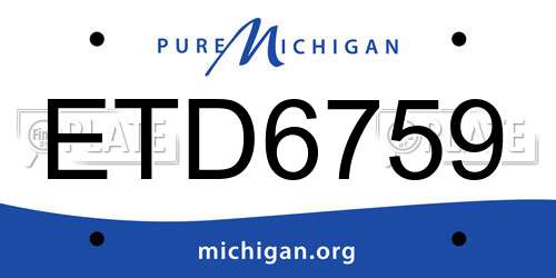 ETD6759 Michigan License Plate