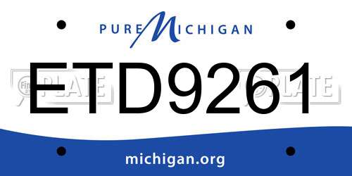 ETD9261 Michigan License Plate