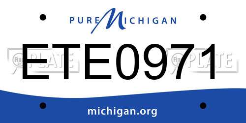 ETE0971 Michigan License Plate