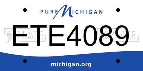 ETE4089 Michigan License Plate