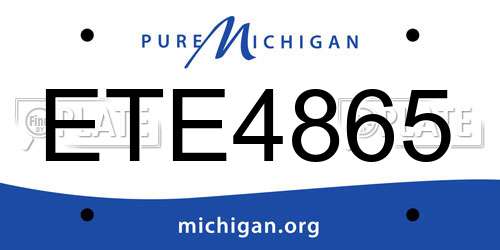 ETE4865 Michigan License Plate