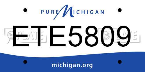 ETE5809 Michigan License Plate