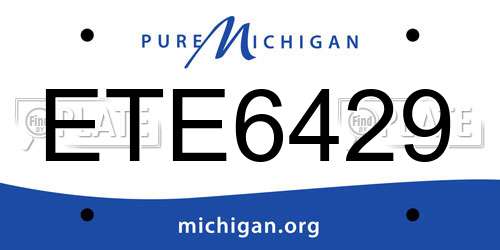 ETE6429 Michigan License Plate