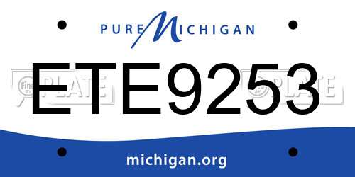 ETE9253 Michigan License Plate