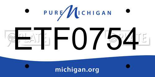 ETF0754 Michigan License Plate