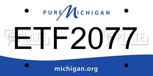 ETF2077 Michigan License Plate
